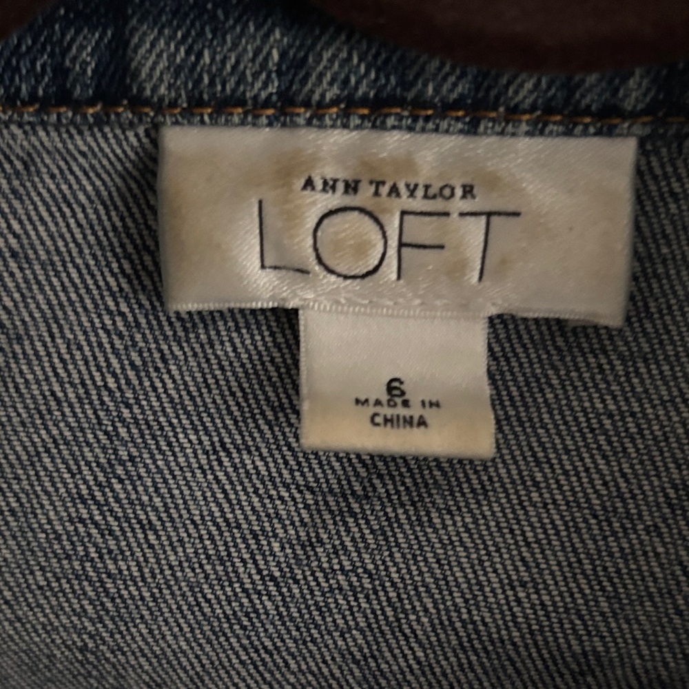 LOFT Dark Blue Denim Jean Jacket - Picture 3 of 4